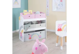 Kinderregal Peppa Pig, inklusive 5 Stoffboxen in 2 Größen de roba en Blanc – photo produit 4 sur 5