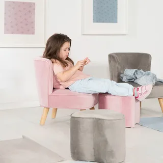 Kinderstoel Lil Sofa Junior 50 Cm Fluweel by roba in Pink – product photo 3 of 3