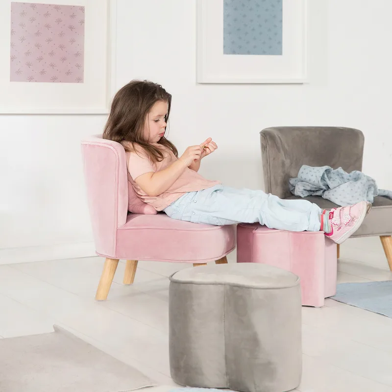 Kinderstoel Lil Sofa Junior 50 Cm Fluweel by roba in Pink – product photo 3 of 3