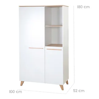 Kleiderschrank Leon 2-türig från roba i Vit, 100 × 180 mm – produktbild 3 av 3