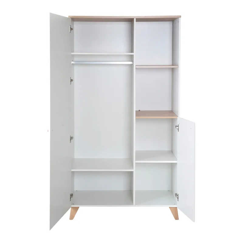 Kleiderschrank Leon 2-türig från roba i Vit, 100 × 180 mm – produktbild 2 av 3