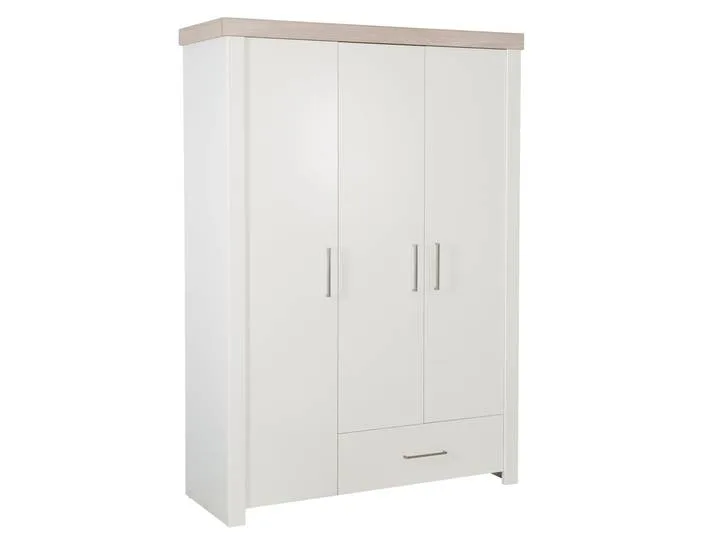 Kleiderschrank 'Lucy' 3-trg, Korpus weiß, Kranz in 'Luna Elm' fra roba – produktbillede