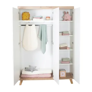Kleiderschrank Malo 3-türig de roba en Blanc, 52 × 135 mm – photo produit 2 sur 3
