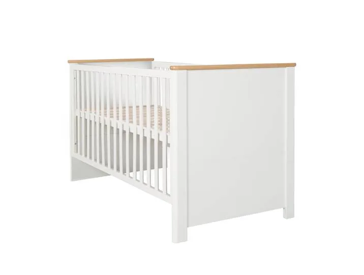Kombi-Kinderbett 'Ava' 70 x1 40 cm, umbaubar zum Juniorbett, weiß, Dekor in 'Artisan Eiche' by roba – product photo