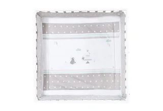 Laufgitter 100 x 100 cm Spielgitter mit Textileinlage - verschiedene Designs, quadratischer Laufstall inkl. Schutzeinlage & Rollen by roba in White – product photo 4 of 5