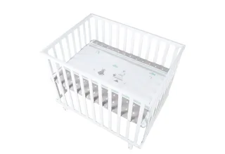 Laufgitter 4-eckig, Laufstall, inkl. Schutzeinlage & Rollen, höhenverstellbar by roba in White – product photo 1 of 5