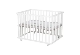 Laufgitter 4-eckig, Laufstall, inkl. Schutzeinlage & Rollen, höhenverstellbar by roba in White – product photo 4 of 5