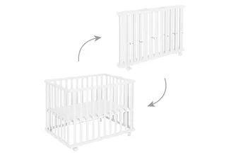 Laufgitter 75 x 100 cm - Klapplaufgitter - zusammenklappbar inkl. Rollen, Laufstall inkl. Schutzeinlage, höhenverstellbar, platzsparend by roba in White – product photo 1 of 5