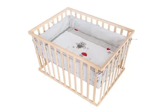 Laufgitter Adam & Eule, 4-eckig, Laufstall, inkl. Schutzeinlage & Rollen, höhenverstellbar von roba in Beige – Produktfoto 1 von 5