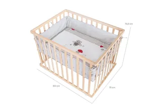 Laufgitter Adam & Eule, 4-eckig, Laufstall, inkl. Schutzeinlage & Rollen, höhenverstellbar von roba in Beige – Produktfoto 4 von 5
