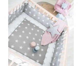 Laufgitter Little Stars, Laufstall inkl. Schutzeinlage, höhenverstellbar mit Rollen by roba in Beige – product photo 3 of 5