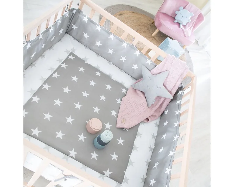 Laufgitter Little Stars, Laufstall inkl. Schutzeinlage, höhenverstellbar mit Rollen by roba in Beige – product photo 3 of 5