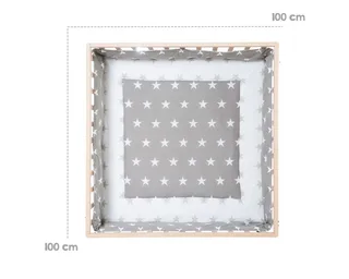 Laufgitter Little Stars, Laufstall inkl. Schutzeinlage, höhenverstellbar mit Rollen by roba in Beige – product photo 4 of 5