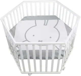 Laufgitter miffy®, 6-eckig, mit Stoffeinlage by roba in White – product photo 1 of 5