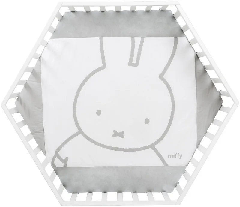 Laufgitter miffy®, 6-eckig, mit Stoffeinlage by roba in White – product photo 4 of 5