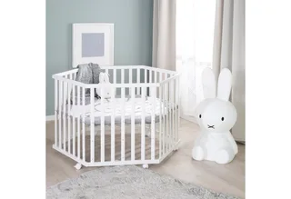Laufgitter miffy®, 6-eckig, mit Stoffeinlage by roba in White – product photo 2 of 5