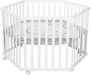 Laufgitter miffy®, 6-eckig, mit Stoffeinlage by roba in White – product photo 3 of 5