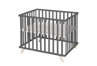 Laufgitter roba style, Laufstall, inkl. Schutzeinlage & Holzfüßen, höhenverstellbar by roba in Grey – product photo 1 of 5