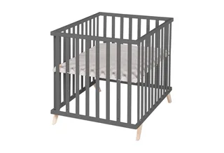 Laufgitter roba style, Laufstall, inkl. Schutzeinlage & Holzfüßen, höhenverstellbar by roba in Grey – product photo 2 of 5