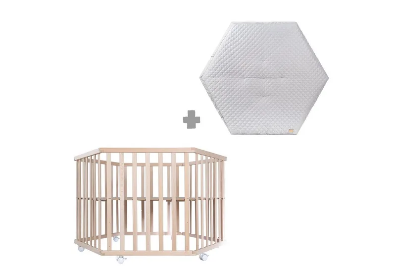 Laufgitter roba Style Laufstall, inkl. Schutzeinlage & Rollen, höhenverstellbar by roba in Grey – product photo 5 of 5