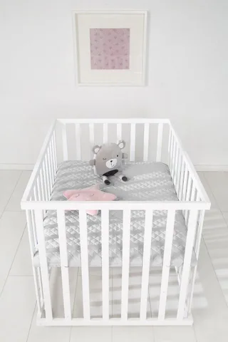 Laufgitter Style weiß, 75x100 cm, mit Laufgittereinlage silbergrau by roba in Grey, Silver, White – product photo 2 of 5