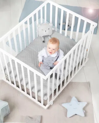 Laufgitter Style weiß, 75x100 cm, mit Laufgittereinlage silbergrau by roba in Grey, Silver, White – product photo 4 of 5