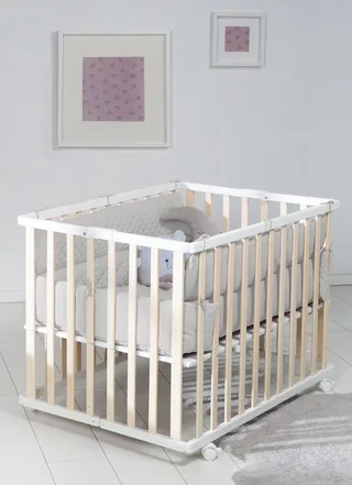 Laufgittereinlage roba Style für Laufgitter 75 x 100 & 100 x 100 cm, Gesteppte Einlage mit Seitenpolsterung - Universal von roba in Grau, Silber – Produktfoto 4 von 5