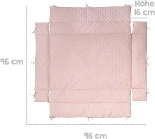 Laufgittereinlage roba Style für Laufgitter 75 x 100 & 100 x 100 cm, Gesteppte Einlage mit Seitenpolsterung - Universal de roba en Rose – photo produit 3 sur 5