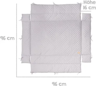 Laufgittereinlage roba Style für Laufgitter 75 x 100 & 100 x 100 cm, Gesteppte Einlage mit Seitenpolsterung - Universal von roba in Grau, Silber – Produktfoto 3 von 5