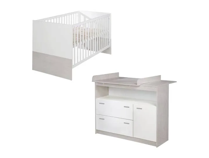Möbelset 'Julia' 2-teilig, inkl. Kombi-Kinderbett 70 x 140 cm & Wickelkommode breit fra roba – produktbillede