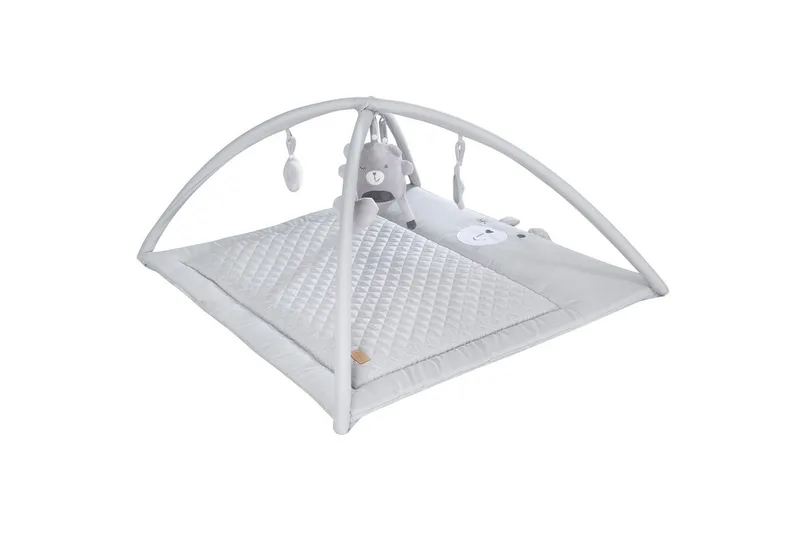 Tapis d'éveil avec arche de jeu avec 5 éléments de jeu, Gris de roba en Gris – photo produit 1 sur 5