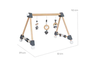 Spielbogen Spieltrapez, Spielbogen für Babys, höhenverstellbare Spielelemente aus Holz de roba en Beige – photo produit 4 sur 4