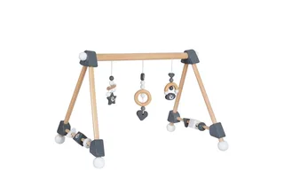 Spielbogen Spieltrapez, Spielbogen für Babys, höhenverstellbare Spielelemente aus Holz de roba en Beige – photo produit 1 sur 4