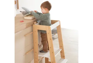 Stehhilfe Lernturm Bambus von roba in Weiß – Produktfoto 5 von 5