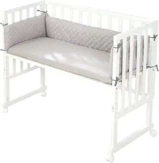 Stuben- & Beistellbett 3in1 mit Barriere Style grau by roba in White – product photo 1 of 3