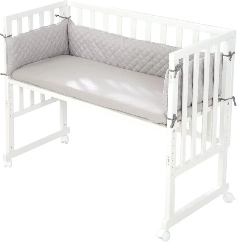 Stuben- & Beistellbett 3in1 mit Barriere Style grau by roba in Wit – product photo