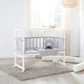 Stuben- & Beistellbett 3in1 mit Barriere Style grau by roba in White – product photo 2 of 3
