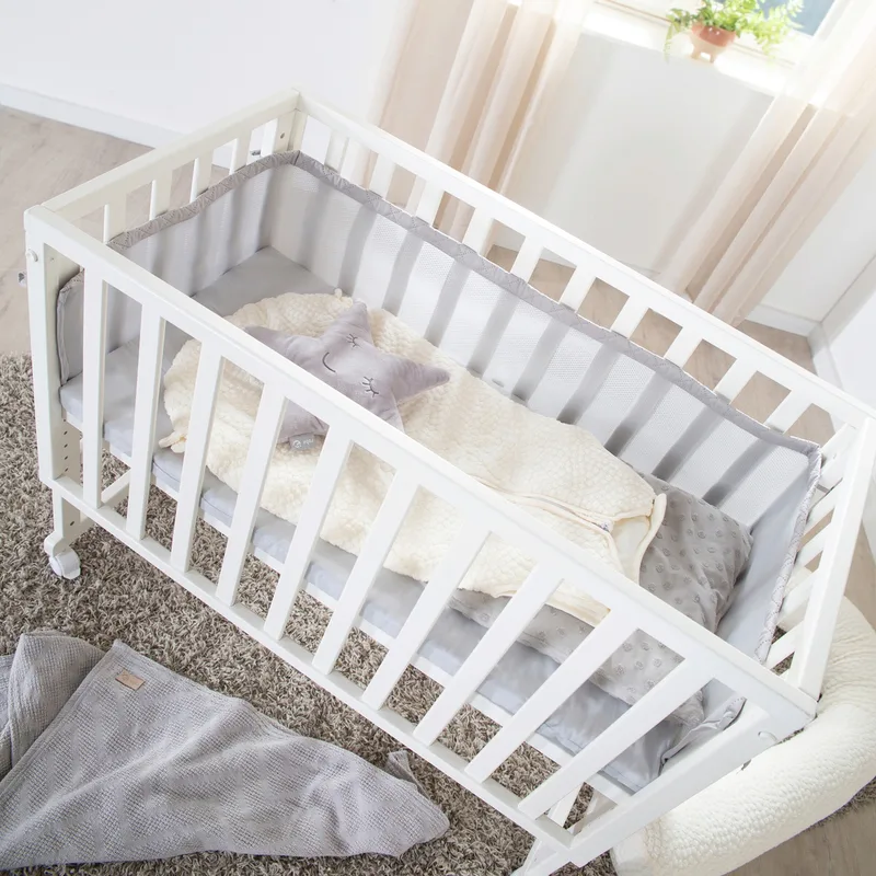 Stuben- & Beistellbett 3in1 mit Barriere Style grau by roba in White – product photo 3 of 3