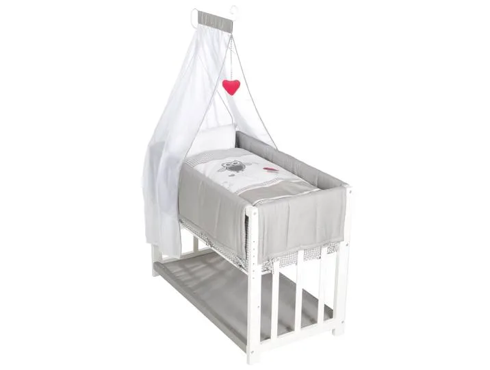 Stuben- & Beistellbett 'Adam & Eule' 4 in 1, Babybett, Wiege & Kinderbank, weiß de roba – photo produit