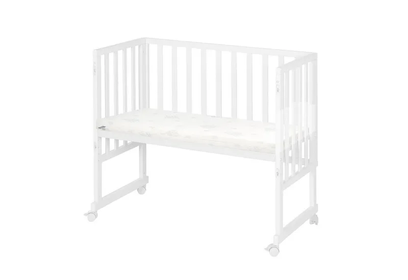 Stubenbett Beistellbett, Stubenbett, höhenverstellbar inkl. Matratze & Canvas Barriere von roba in Weiß – Produktfoto 4 von 5