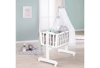 Stubenbett Komplettwiegenset "Little Stars", Stubenwagen & Wiege aus Holz in / Grau von roba in Weiß – Produktfoto 1 von 4