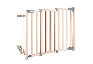 Treppenschutzgitter Safety Up, Schutzgitter mit Ampelfunktion, Buche massiv fra roba i Beige – produktbillede 1 af 4