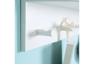Wandregal Garderobe Dreamworld, mit 5 Garderobenhaken und Ablagefläche från roba i Vit – produktbild 4 av 4