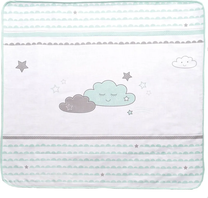 Warme en Pluizige Babydeken 'Happy Cloud', 80 cm Lengte x 80 cm Breedte van roba in Mintgroen – productfoto