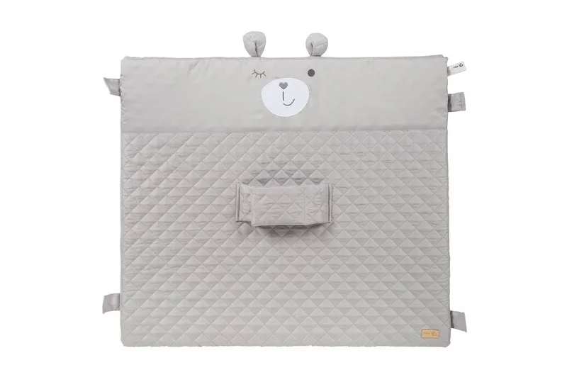 Wickelauflage roba Style, abwischbare Wickelauflage mit Bärchen-Gesicht, Haltegurt & Laschen by roba in Grau – product photo