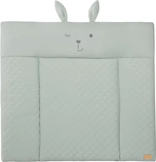 Wickelauflage Style, Soft, frosty green, mit aufgesticktem Gesicht von roba in Grün – Produktfoto 1 von 5