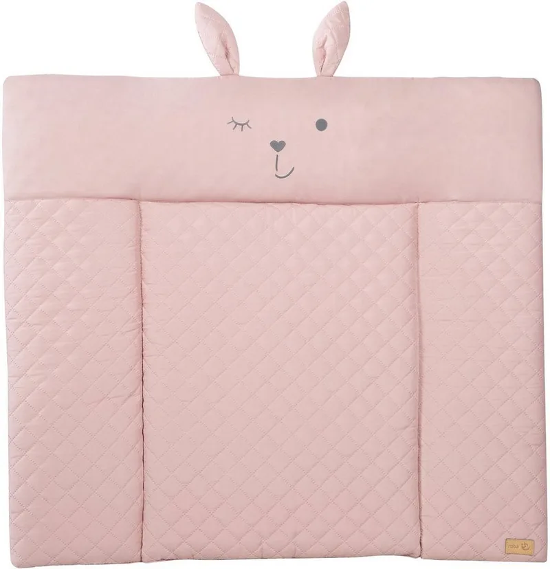 Wickelauflage Style, Soft, mauve, mit aufgesticktem Gesicht fra roba i Rosa – produktbillede