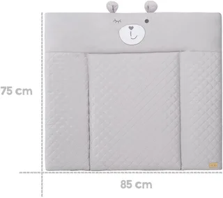Wickelauflage Style, Soft, silbergrau, mit aufgesticktem Gesicht von roba in Grau, Silber – Produktfoto 3 von 5