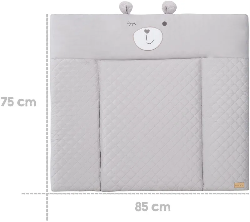 Wickelauflage Style, Soft, silbergrau, mit aufgesticktem Gesicht von roba in Grau, Silber – Produktfoto 3 von 5