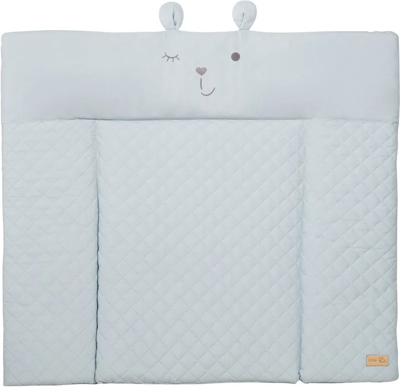 Wickelauflage Style, Soft, sky, mit aufgesticktem Gesicht de roba en Blau – photo produit